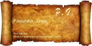 Paschka Irma névjegykártya